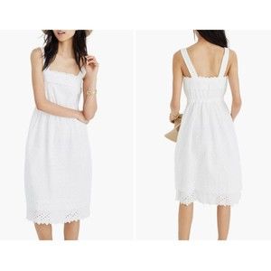 NWT Madewell Eyelet Tiered Midi Dress White Sz 6 H7277 $168 Lace Floral